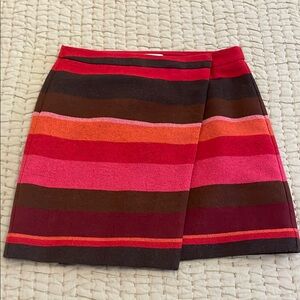 Loft size 6 striped wrap skirt